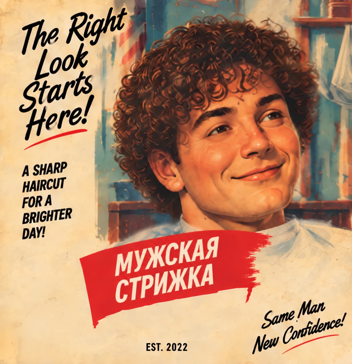 Ретроафиша мужской стрижки